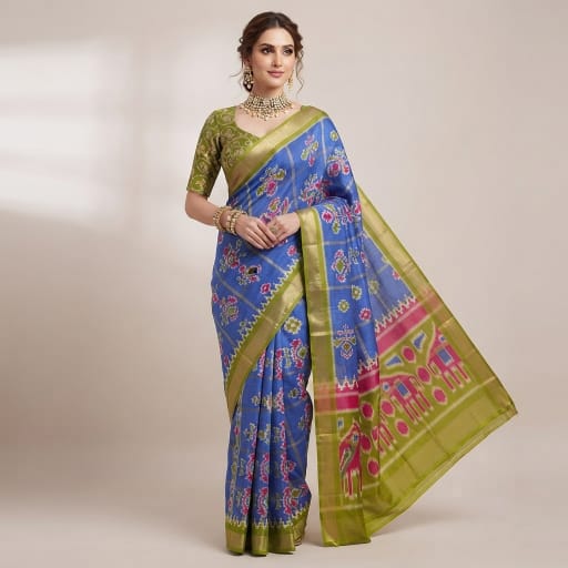 Traditional Handloom-Inspired Heritage Saree.