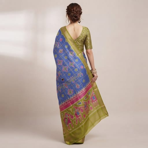 Traditional Handloom-Inspired Heritage Saree.