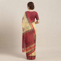 Kalamkari and Block Print Casual Saree.