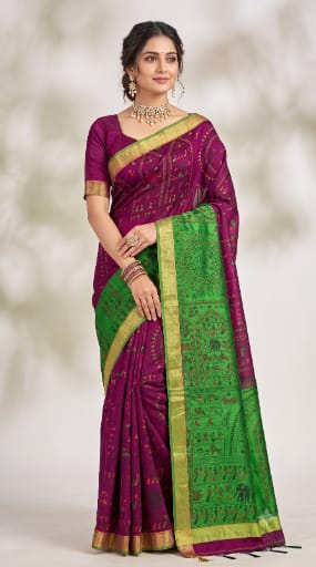 Madhubani Print Saree