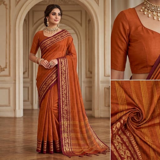 Bengal Handloom Linen Cotton Saree