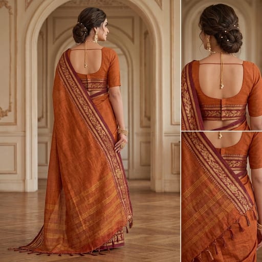 Bengal Handloom Linen Cotton Saree