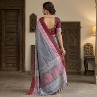 Bengal Handloom Linen Cotton Saree