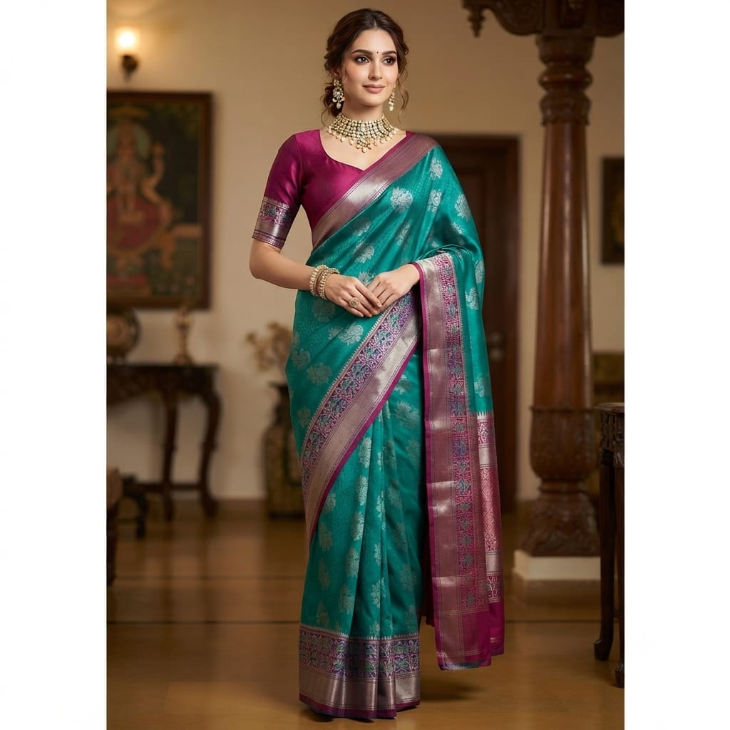 Gadwal Brocade Pattu silk Saree