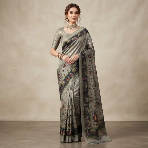 Tussar Linen Silk Saree
