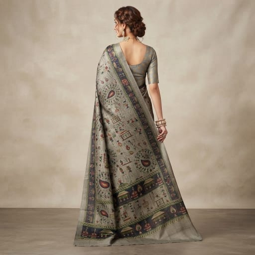 Tussar Linen Silk Saree