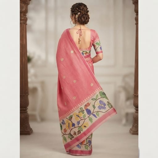 Tussar Linen Silk Saree
