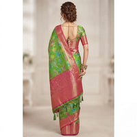 Banarasi Kora Organza Floral Jaal Saree