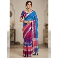 Chanderi Silk-Cotton Multi-Stripe Pallu Saree