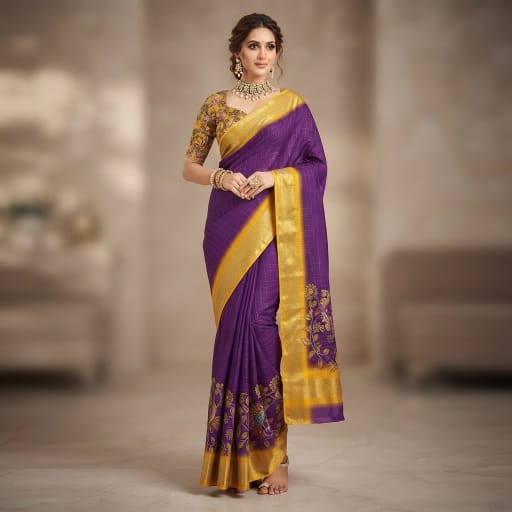 Jacquard Border Silk Saree