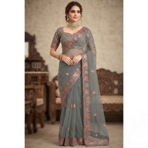 Sage Green Designer Saree