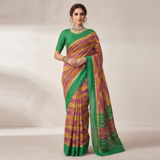 Zig Zag Kattari Design Patola saree