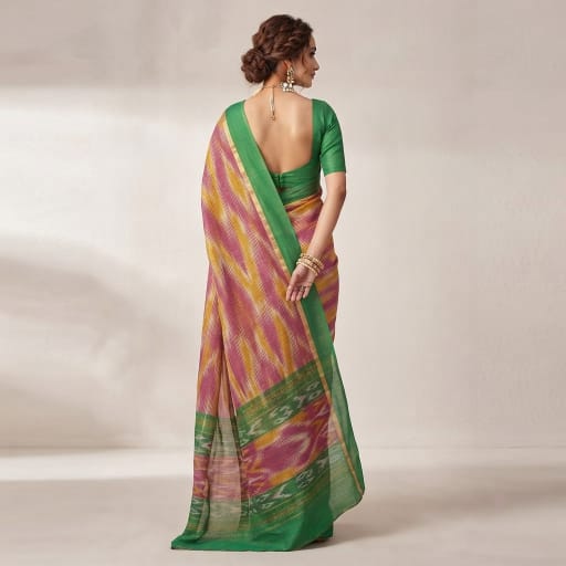 Zig Zag Kattari Design Patola saree