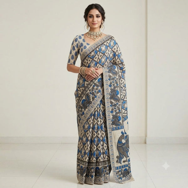 Kalamkari Printed  Kota Cotton Saree