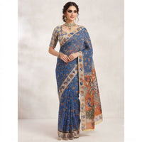 Kalamkari Printed Jari Kota Cotton Saree