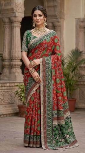 Kalamkari Printed  Kota Cotton Saree