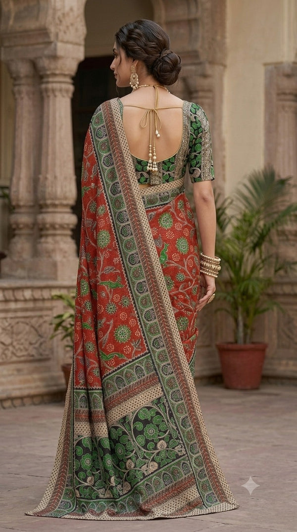 Kalamkari Printed  Kota Cotton Saree