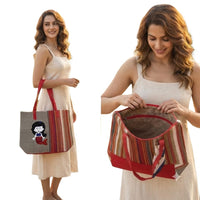 HUZUR JI Women's Jute Tote Bag
