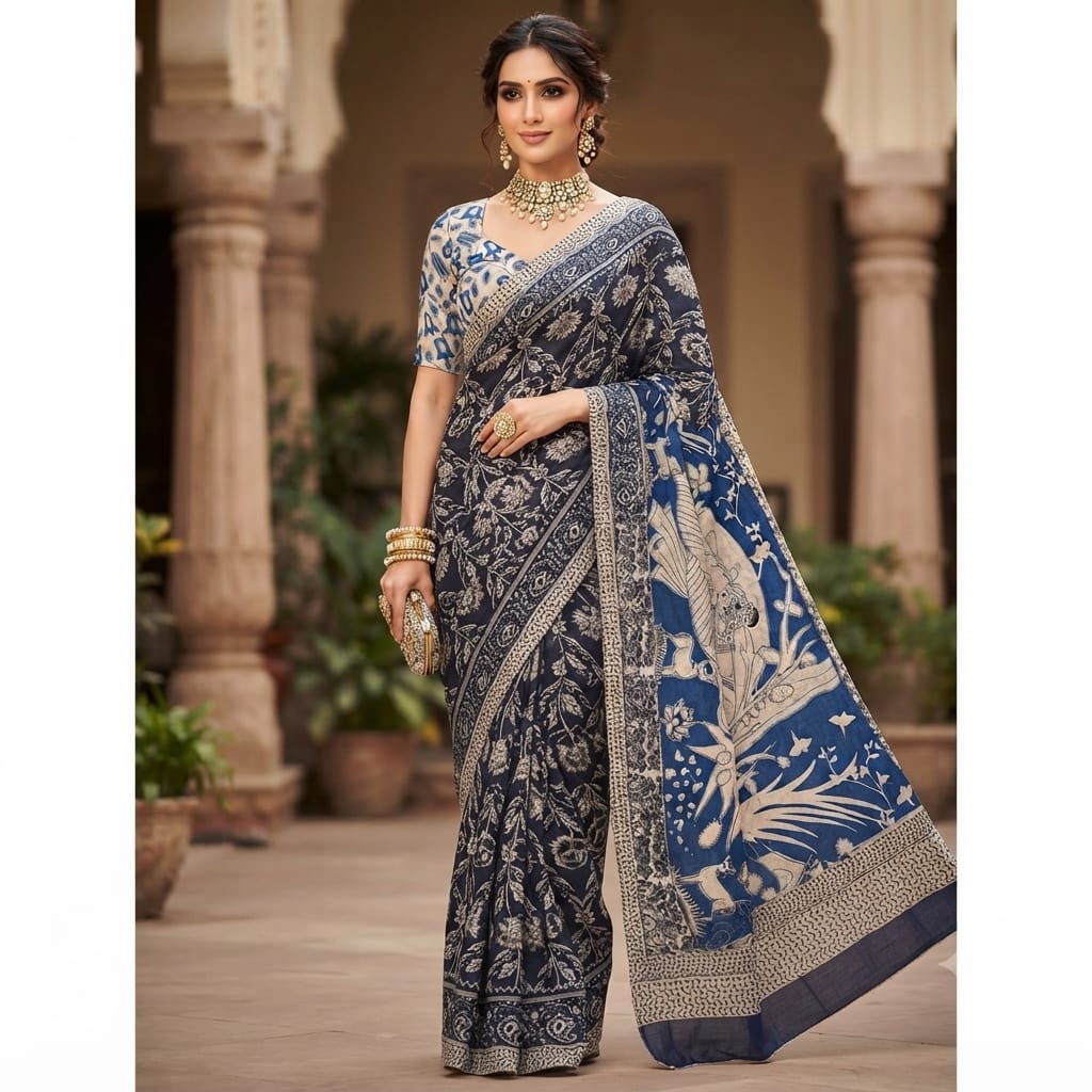 new collection -kalankari cotton saree