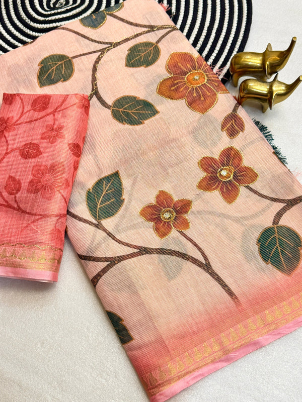 SOFT ERODE TISSUE ZARI SAREE