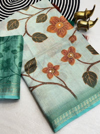 SOFT ERODE TISSUE ZARI SAREE