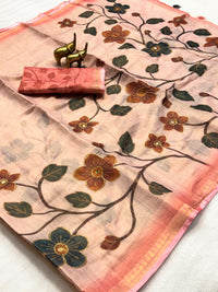 SOFT ERODE TISSUE ZARI SAREE