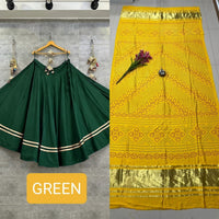 semi goji silk bandhani Khadi print duptta