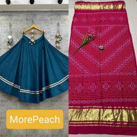 semi goji silk bandhani Khadi print duptta