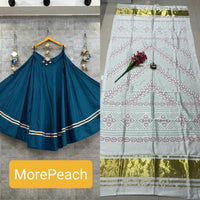 semi goji silk bandhani Khadi print duptta