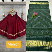semi goji silk bandhani Khadi print duptta