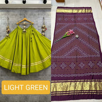semi goji silk bandhani Khadi print duptta