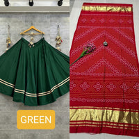 semi goji silk bandhani Khadi print duptta