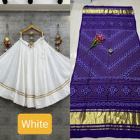 semi goji silk bandhani Khadi print duptta