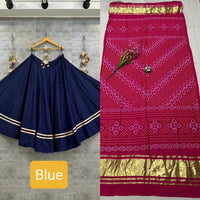 semi goji silk bandhani Khadi print duptta
