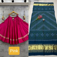 semi goji silk bandhani Khadi print duptta