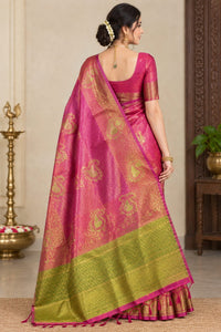 Pink Kanjivaram Bridal Silk Saree
