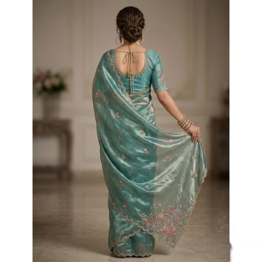 Organza Embroidery Saree