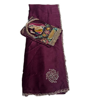 Indian Designer Festive Saree paired with an Applique style Handcrafted Blouse.