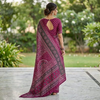 Ajrakh Print Saree
