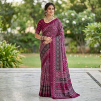 Ajrakh Print Saree