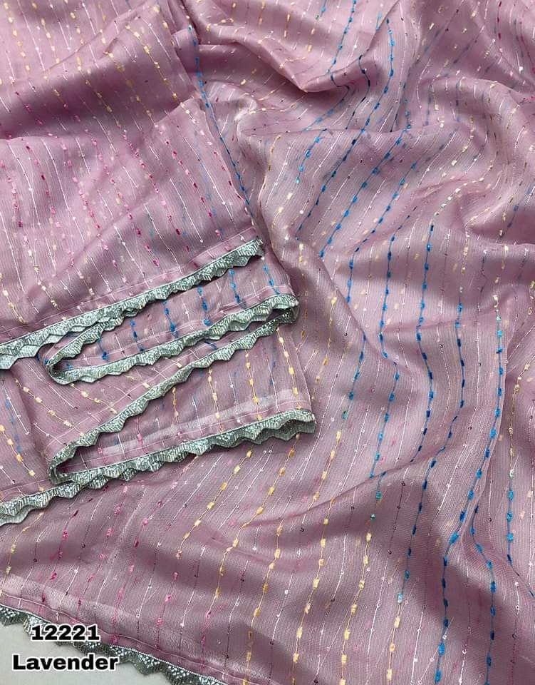 JUTE ORGANZA WITH SEQUENCE WORK SAREE