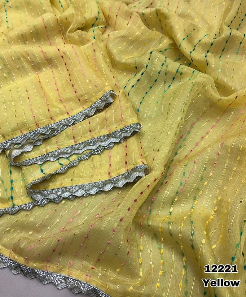 JUTE ORGANZA WITH SEQUENCE WORK SAREE