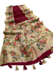 LINEN DIGITAL PRINT SAREE