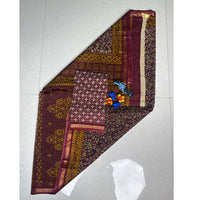 Golden vine Maroon Cotton Saree