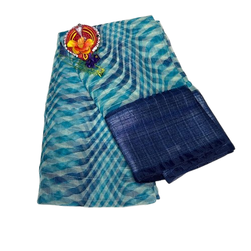 Neeladhara Flow of deep Blue Soft Silk Blend Saree.