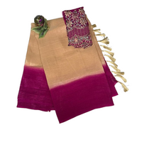 Utsavika Silk Cotton with Sraee Contrast Pallu.