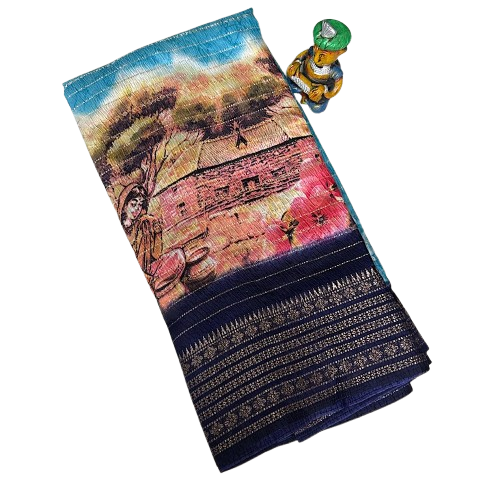 Chanderi Crush Printed Saree.