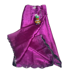 Silver Toned Sequin Embroidery scalloped Saree.