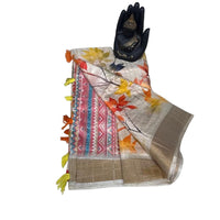Autumn Leaf Digital Print Saree
