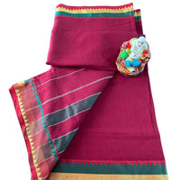 Megha Gulabi Zig-zag Saree